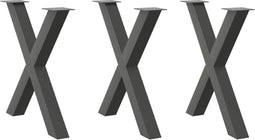 vidaXL - Eettafelpoten - 3 - st - X-vormig - 80x(72-73) - cm - staal - antraciet