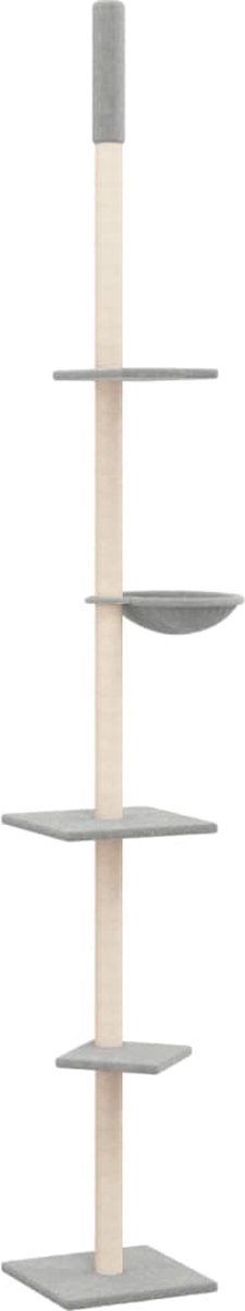 vidaXL - Kattenmeubel - vloer - tot - plafond - 263,5-289,5 - cm - lichtgrijs