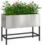 vidaXL - Verhoogde - Tuinierbak - 60x26x45 - cm - in - Roestvrijstaal