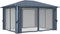vidaXL - Prieel - met - gordijn - 400x300 - cm - aluminium - antraciet