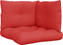 vidaXL - Palletkussens - 3 - st - stof - rood