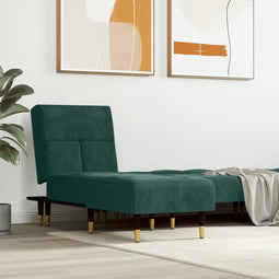 vidaXL - Chaise - longue - fluweel - donkergroen