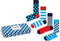 Happy Socks Gift Box - Unisex sokken - 4 paar vrolijke sokken - Lichtblauw/Wit/Rood (4-pack)