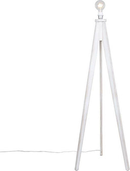 QAZQA Tripod Classic - Vloerlamp - 1 lichts - H 140 cm - Wit