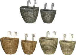 Balconyplanter polyrattan M L23.00-W34.00-H42.00cm ass