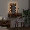 vidaXL - Wandkast - Make-up - Tafel - met - LED - Verlichting - in - Rook - Eik