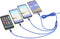 Smrter Hydra ELITE - 6in1 USB-Laadkabel Type C - Tot 3 A Snelle Laadstroom - Blauw