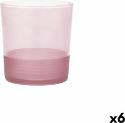 Glas Quid Pincel Roze Glas 380 ml (6 Stuks)