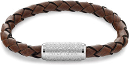 Tommy Hilfiger TJ2790482 Heren Armband - Leren armband - Sieraad - Leer - Bruin - 19 cm lang