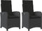 vidaXL - Tuinstoelen - 2 - st - verstelbaar - met - kussens - poly - rattan - zwart