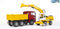 Bruder 2751 - MAN vrachtwagen - Liebherr kraan - Geel Wit Rood