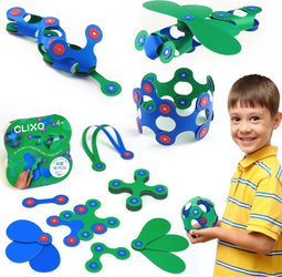 Clixo Itsy - Magnetisch speelgoed - 18 stuks - Blauw/geel