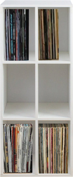 Lp platen opbergkast - opbergen lp vinyl platen - boekenkast - wit