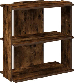 vidaXL - Boekenkast - 3-laags - 60x30x60 - cm - bewerkt - hout - gerookt - eikenkleur
