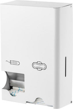 MediQo-line MQSTB P - Dameshygiënedispenser - 150 tampons 40 maandverbanden - RVS wit