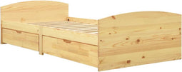 vidaXL - Bedframe - met - 2 - lades - massief - grenenhout - 90x200 - cm