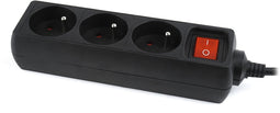 Gembird EG-PSU3F-01 - Stekkerdoos met C14 stekker - 3x Geaarde stopcontacten - Zwart