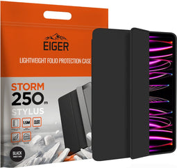 Eiger, Foliohoes Geschikt voor Apple iPad Pro 12.9 (2018 - 2023) Versterkte map met magnetische ondersteuning, Zwart