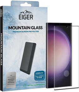 Eiger Tempered Glass Case Friendly Full Screen Geschikt voor Samsung S23 Ultra