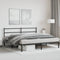 vidaXL - Bedframe - met - hoofdbord - metaal - zwart - 200x200 - cm