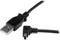 StarTech.com USBAMB1MU - 1 m mini USB-kabel A-naar-mini-B met opwaartse hoek - Zwart