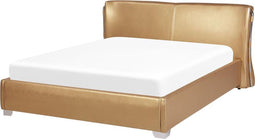 Beliani PARIS - Waterbed - Goud - Leer
