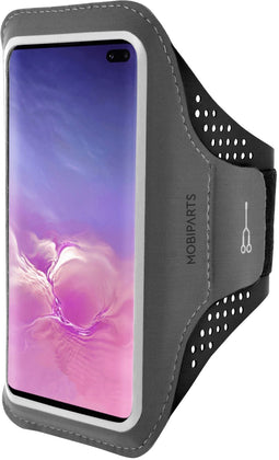 Mobiparts Galaxy S10 Plus - Sport Armband - Ademend materiaal - Zwart
