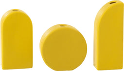 J-Line Set 3 Vaas Mykonos Porselein Oker - Bloemenvaas 20.00 cm hoog