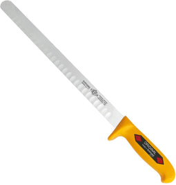 Eikaso Solingen Hammes/Zalmmes met Kuilen - 30 cm Lemmet - Semi Flexibel - Geel Heft