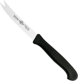 Eikaso Solingen Kaas- en Worstmes - Gekarteld Lemmet 10 cm - Ergonomisch Zwart Heft