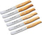 Eikaso Solingen Ontbijt- en Broodmes Set - Gekarteld 11 cm Lemmet - Olijfhouten Handvat - 6 Stuks