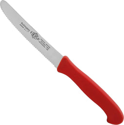 Eikaso Solingen Ontbijtmes - Gekarteld Lemmet 11 cm - Rood - Voor Kaas en Worst