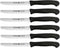 Eikaso Solingen Ontbijtmes Set - Gekarteld RVS Lemmet 11 cm - Zwart Heft - 6 Stuks