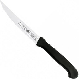 Eikaso Solingen Steakmes - Gekarteld Lemmet 9 cm - Ergonomisch Zwart Heft