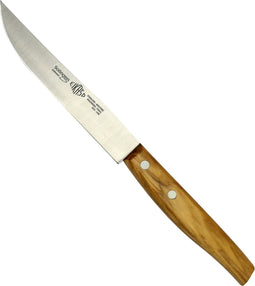 Eikaso Solingen Steakmes - Glad Lemmet 12 cm - Olijfhouten Heft
