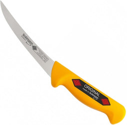 Eikaso Solingen Uitbeenmes 13 cm - Gebogen Lemmet - Stijf - Geel Handvat