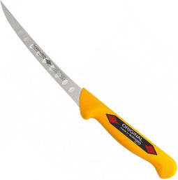 Eikaso Solingen Uitbeenmes met Gebogen Lemmet en Kuilen - 16 cm - Geel - Stijf
