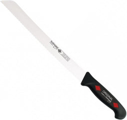 Eikaso Solingen Veelzijdig Broodmes 26 cm - Semi-flexibel en Gegolfd Lemmet - Ergonomisch Zwart Handvat