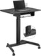 VDD Gaming - Zit Sta Bureau - Verrijdbaar - In hoogte verstelbaar 76-113 cm - Zwart - Bureaublad 80 x 58 cm
