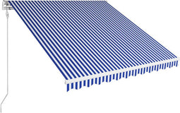 vidaXL - Luifel - automatisch - uittrekbaar - 350x250 - cm - blauw - en - wit