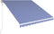 vidaXL - Luifel - automatisch - uittrekbaar - 350x250 - cm - blauw - en - wit