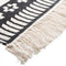 Katoenen Tapijt Met Delhi Motief - Tapijt Met Patronen - Traditioneel - Elegant - Cadeau - Woondecoratie - Huishoudtextiel - Vloerkleed - Vloerkleed Met Kwastjes Aan Beide Zijden - Tapijt - Katoen - Zwart-Witte Kleur - 120x170 Cm