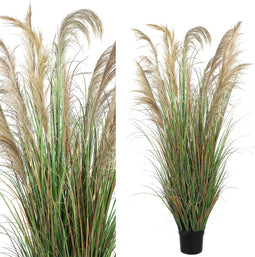 PTMD Leaves Plant Riet Kunstplant - 168x100x186 cm - In Pot - Groen