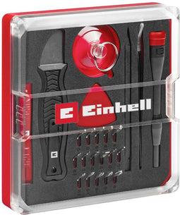 Einhell 115020 Bitset 28-delig T-profiel, Tri-Point, Plat, Pentalobe, Kruiskop Phillips Incl. bithouder en schroevendra
