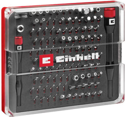 Einhell 115040 Bitset 114-delig Spanner, JIS, T-profiel, Gamebit, Sim-Eject-Bit, Plat, Tri-Point, Pentalobe, Triangle,