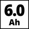 Einhell 4.0-6.0 Ah Plus Accu - Power X-Change - 18 V/Li-ion - Max. vermogen: 1350 W - Active Accu Management Systeem - PLUS-Technologie - MULTI-Ah Technologie: 6.0 Ah voor max. gebruiksduur of 4.0 Ah voor max. levensduur