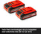 Einhell 4.0 Ah Plus Accu - Power X-Change - 18 V/Li-Ion - Max. vermogen: 900 W - Active Accu Management Systeem - PLUS-Technologie: meer vermogen
