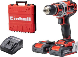 Einhell Accu Boor-/Schroefmachine TP-CD 18/50 Li BL Kit - Power X-Change - 18 V/Li-ion - 50 Nm - 0-500/0-1.800 t/min - Koolborstelloze motor - Incl. 2x 2.0 Ah accu, lader en transport-/opbergkoffer