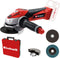 Einhell Accu Haakse Slijper TE-AG 18/115 Li Solo + Accessoires - Power X-Change - 18 V/Li-ion - Ø115 mm - 8.500 t/min - Incl. 1x Ø115 mm slijpschijf, 1x Lamellenschijf en transport-/opbergkoffer - Excl. accu en lader