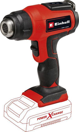 Einhell Accu Heteluchtpistool/Verfafbrander TE-HA 18 Li Solo - Power X-Change - 18 V/Li-ion - 2 temperatuurstanden - Incl. reduceer- - breedstraal- en reflectormondstuk - Excl. accu en lader